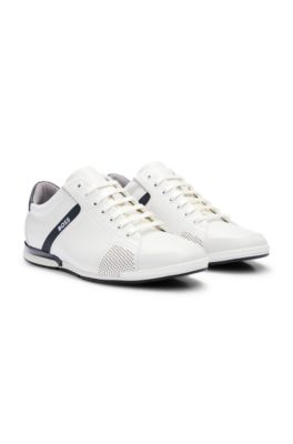 Badekar Enrich Plateau BOSS - Leather trainers with odour-control lining