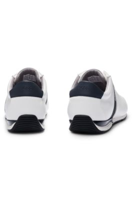 Leather trainers with odour-control lining, White