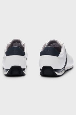 Leather trainers with odour-control lining, White