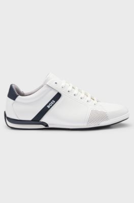 Sneakers in pelle con fodera interna per il controllo degli odori, Bianco