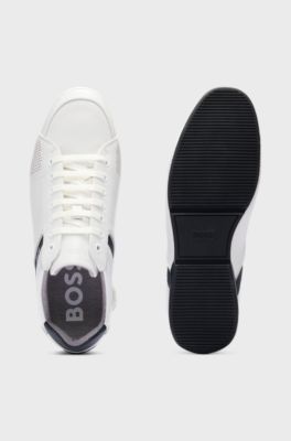 Sneakers in pelle con fodera interna per il controllo degli odori, Bianco