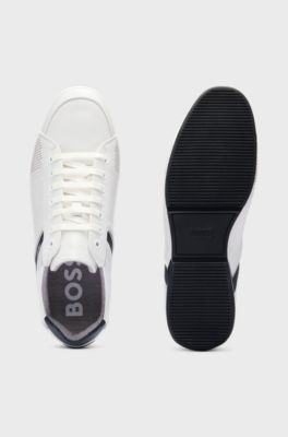Sneakers in pelle con fodera interna per il controllo degli odori, Bianco