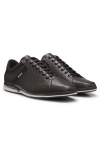 Leather trainers with odour-control lining, Dark Brown