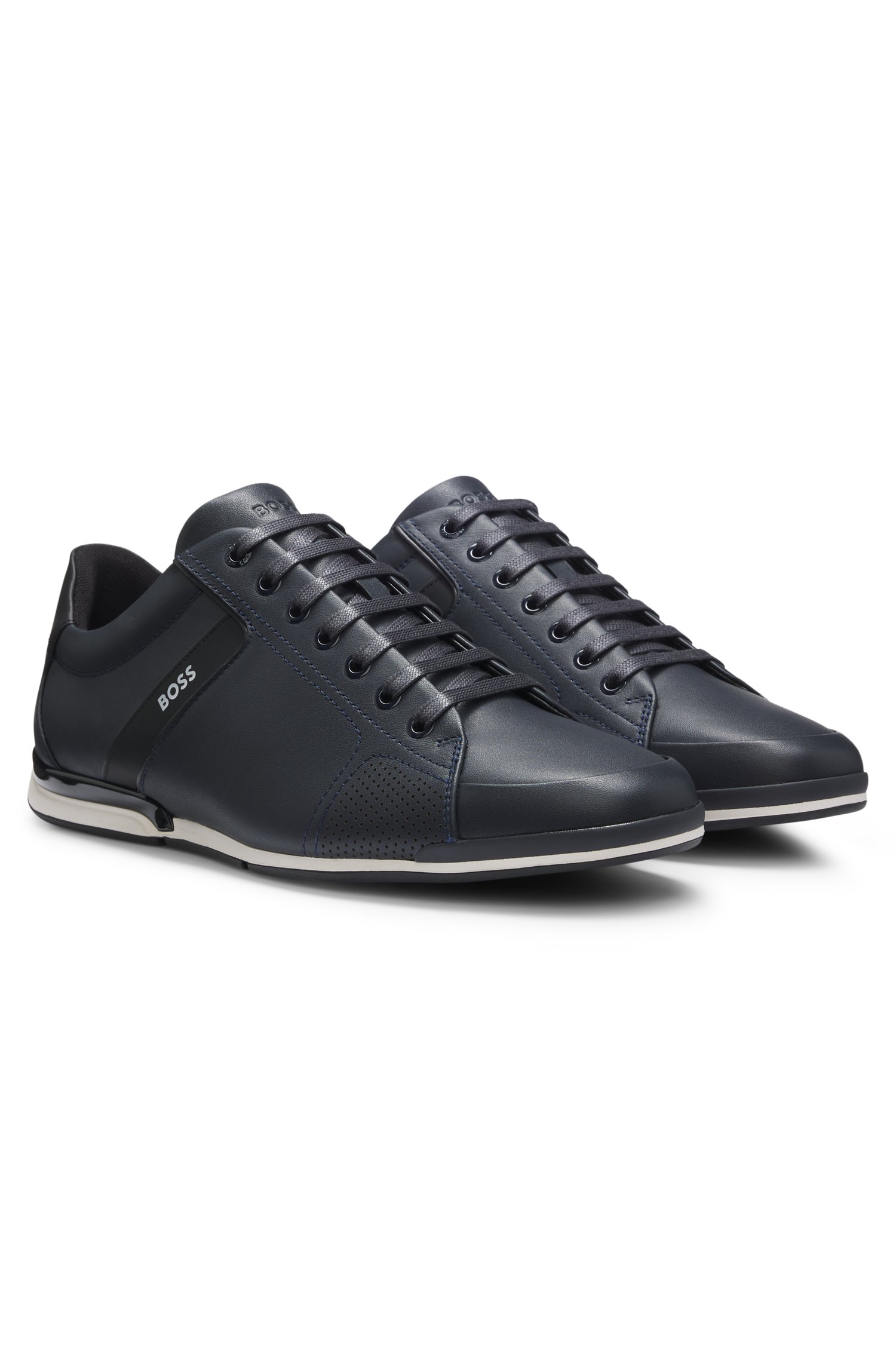 Boss Leather trainers with odour-control lining sneakers herr