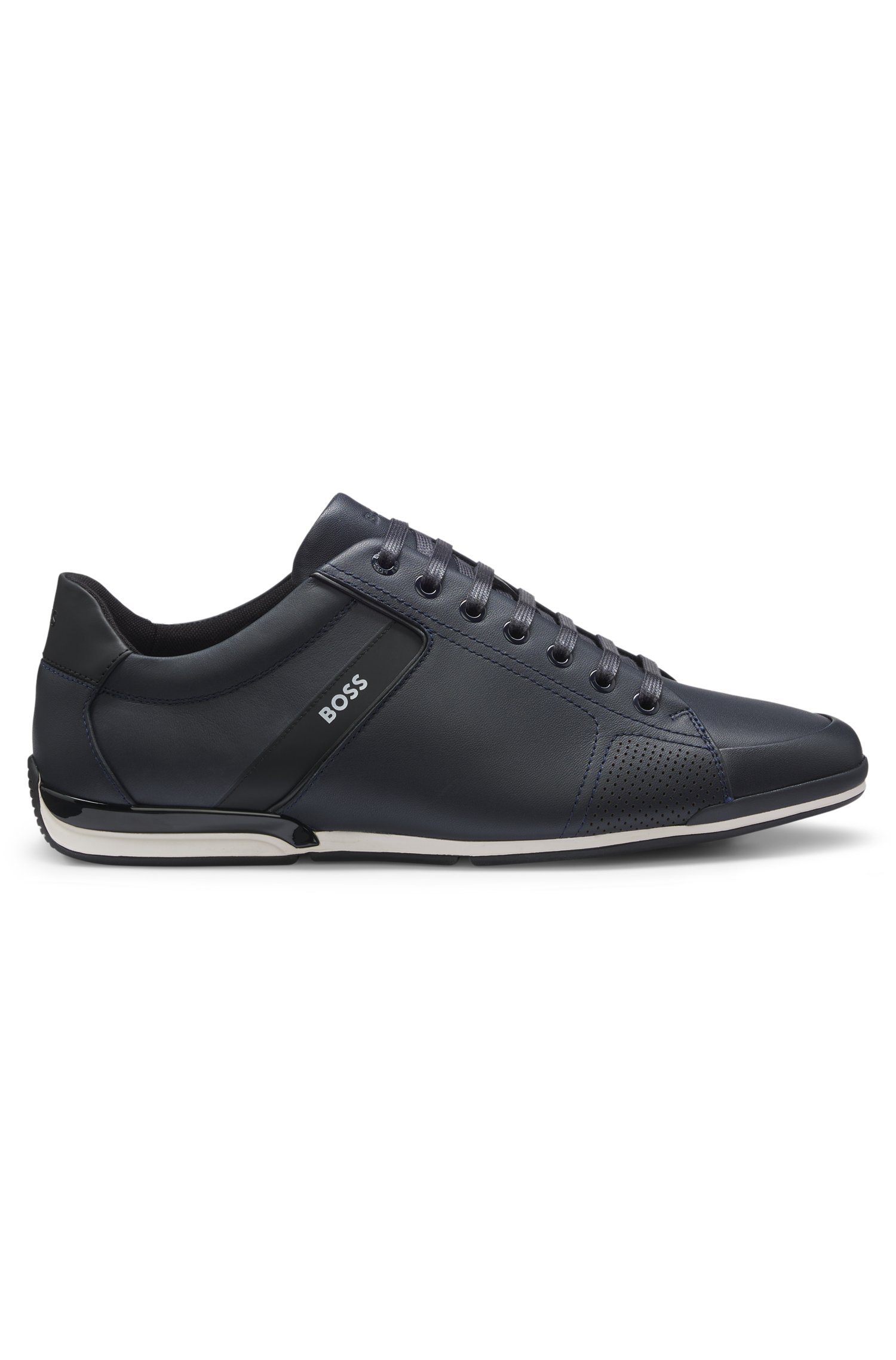 Boss Leather trainers with odour-control lining sneakers herr – bild 3
