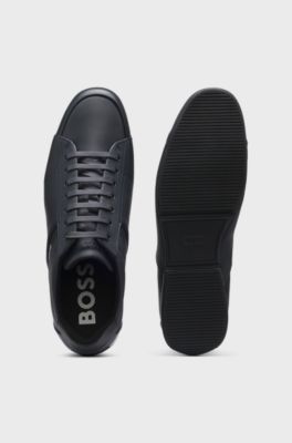 Leather trainers with odour-control lining, Dark Blue