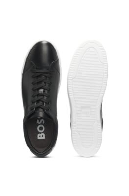 Low-top trainers in nappa leather, Black