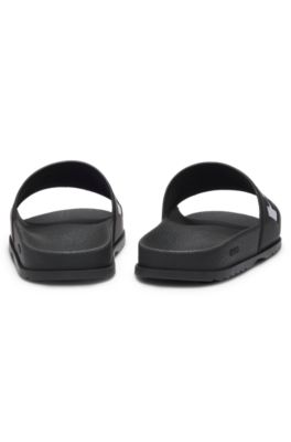 Slides with logo strap, Black