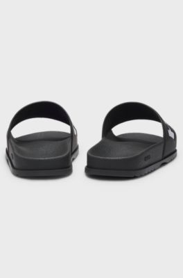 Slides with logo strap, Black