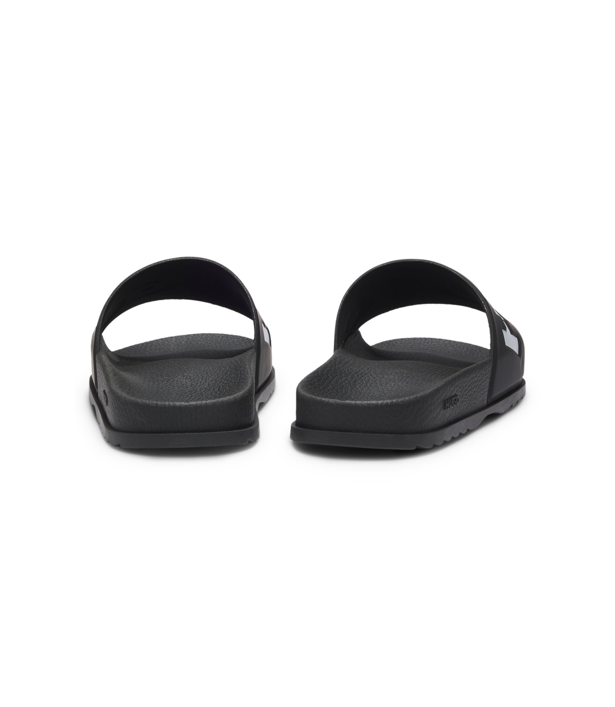 HUGO - Slides with logo strap - Black