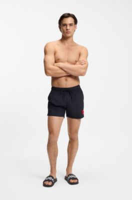 Slides with logo strap, Black