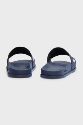 Slides with logo strap, Dark Blue