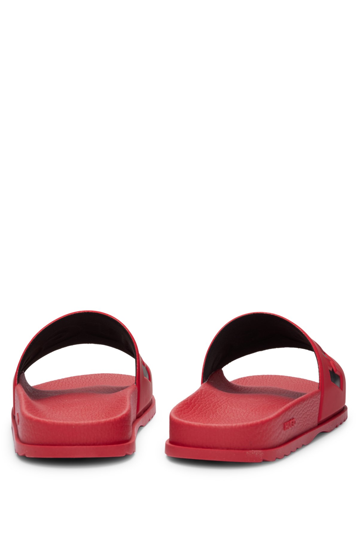 Slides with logo strap, Dark Red