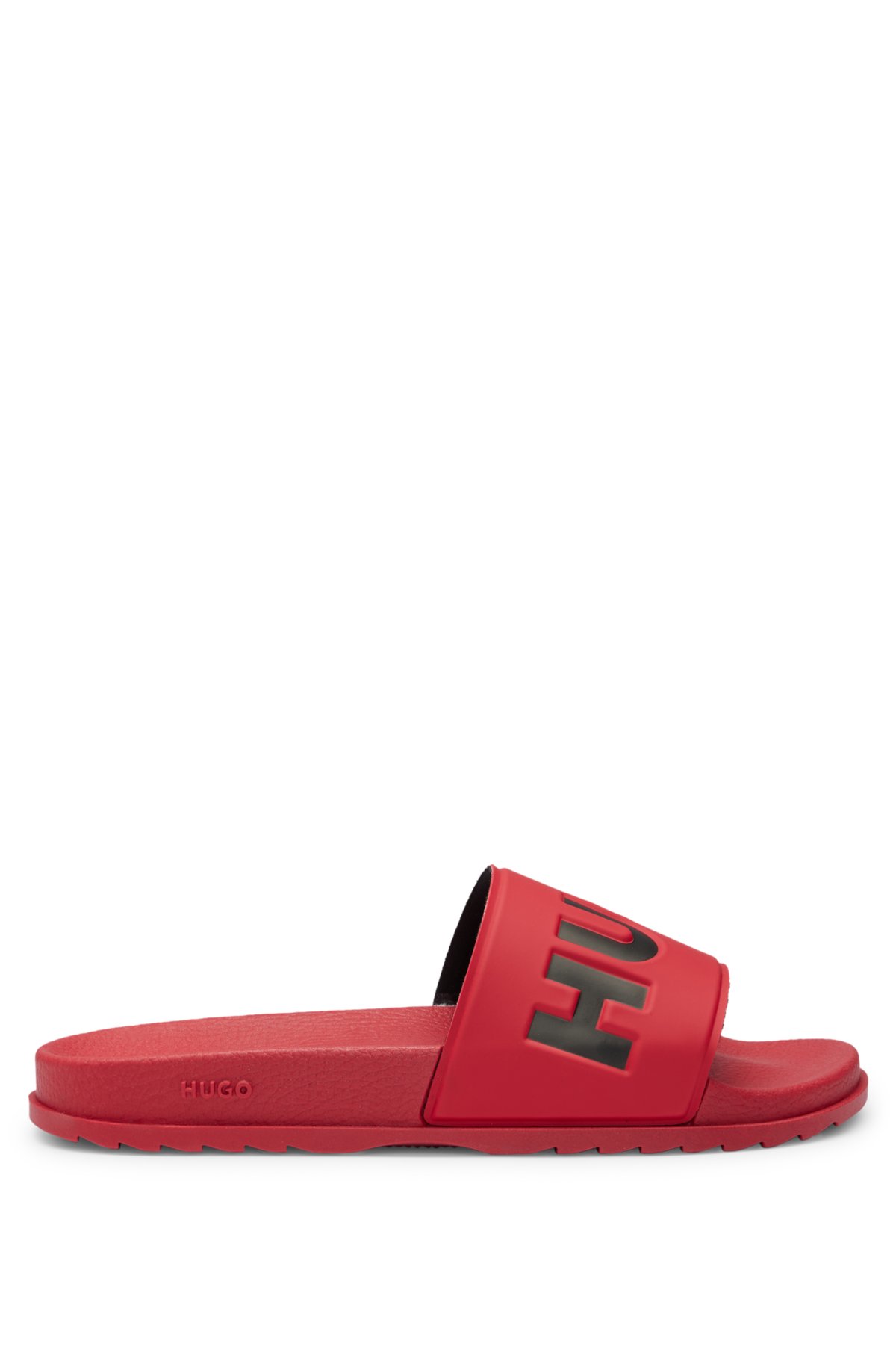 Slides with logo strap, Dark Red