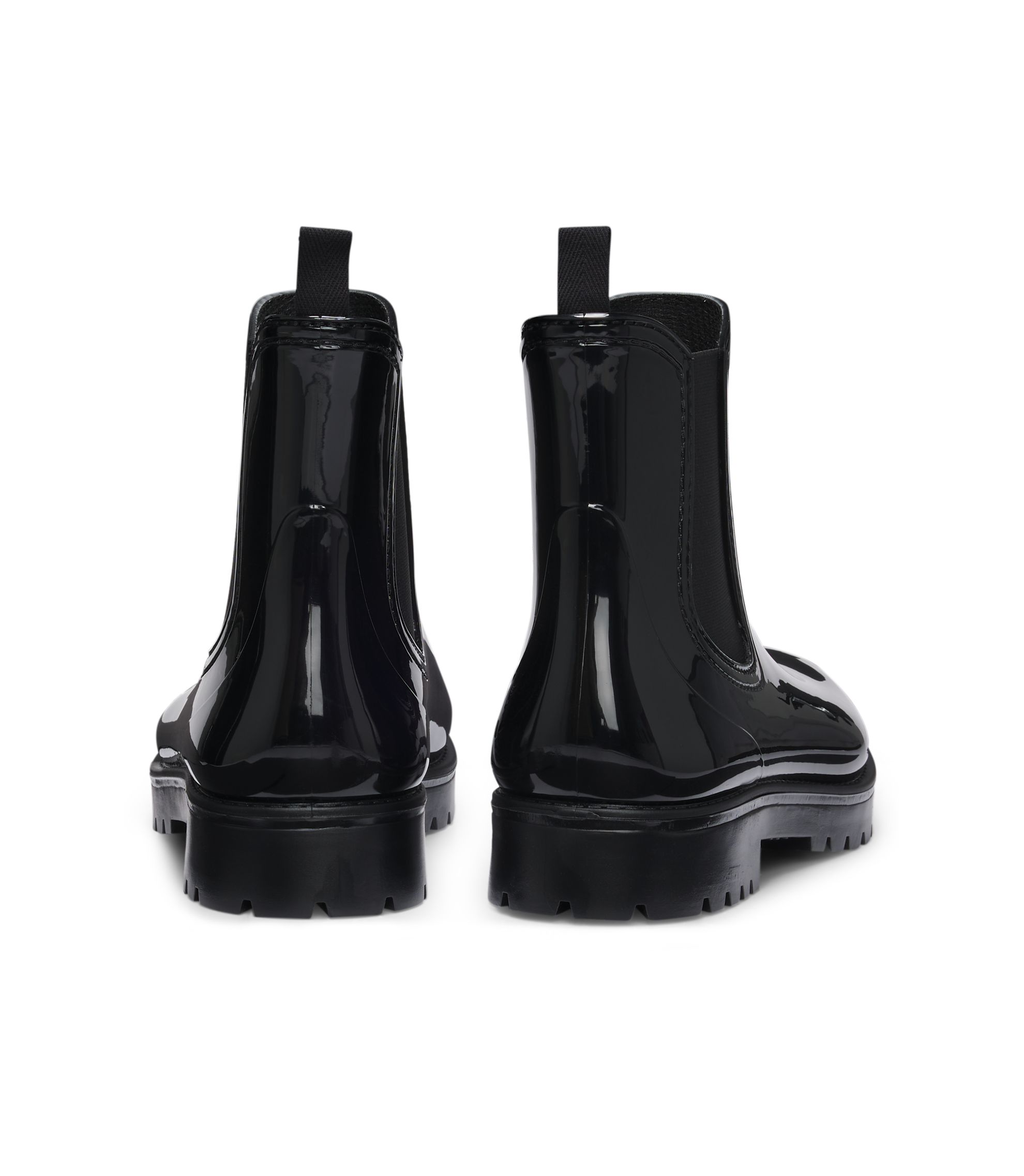 HUGO - Glossy Chelsea rain boots with logo patch - Black