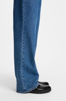 Stivaletti da pioggia Chelsea lucidi con toppa con logo, Nero