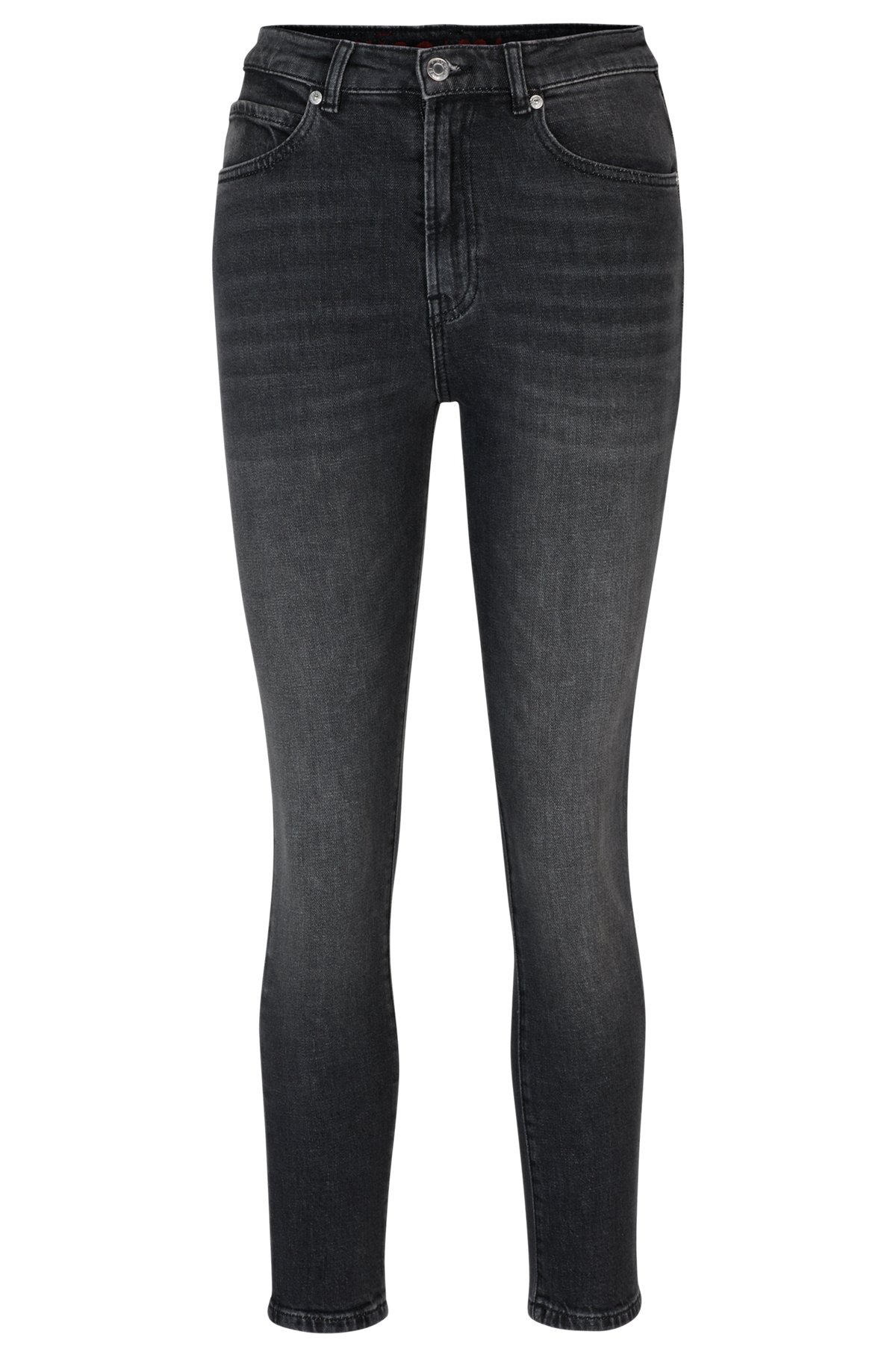 Slim-fit jeans in black stretch denim, Dark Grey