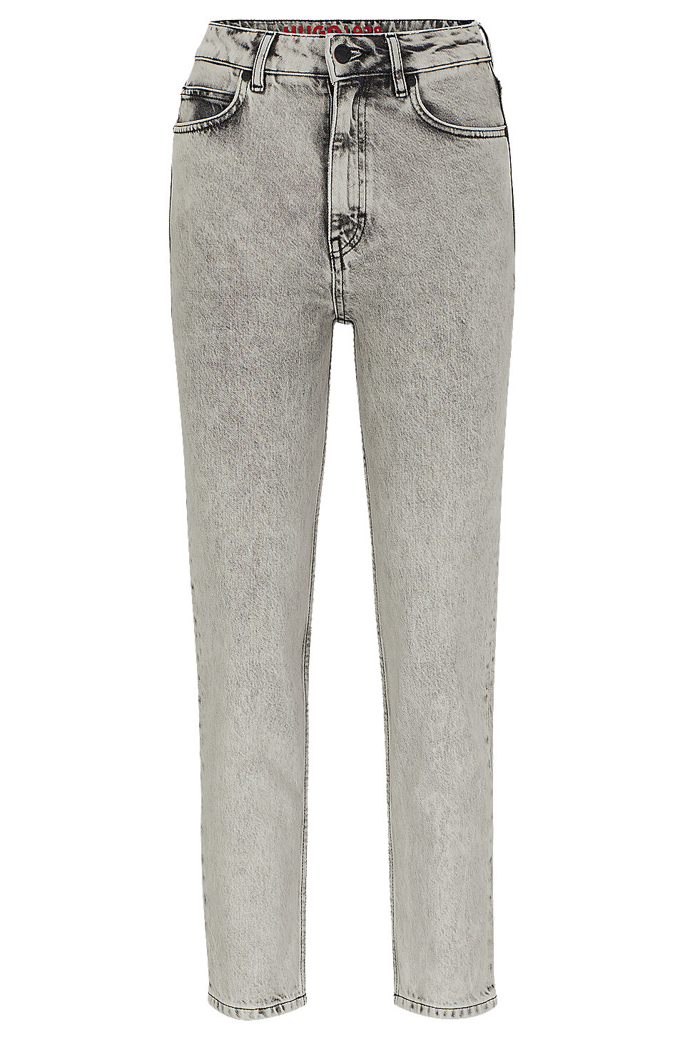 HUGO - Relaxed-fit mom jeans in bleached denim