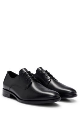 BOSS - Leather Derby shoes with signature trims