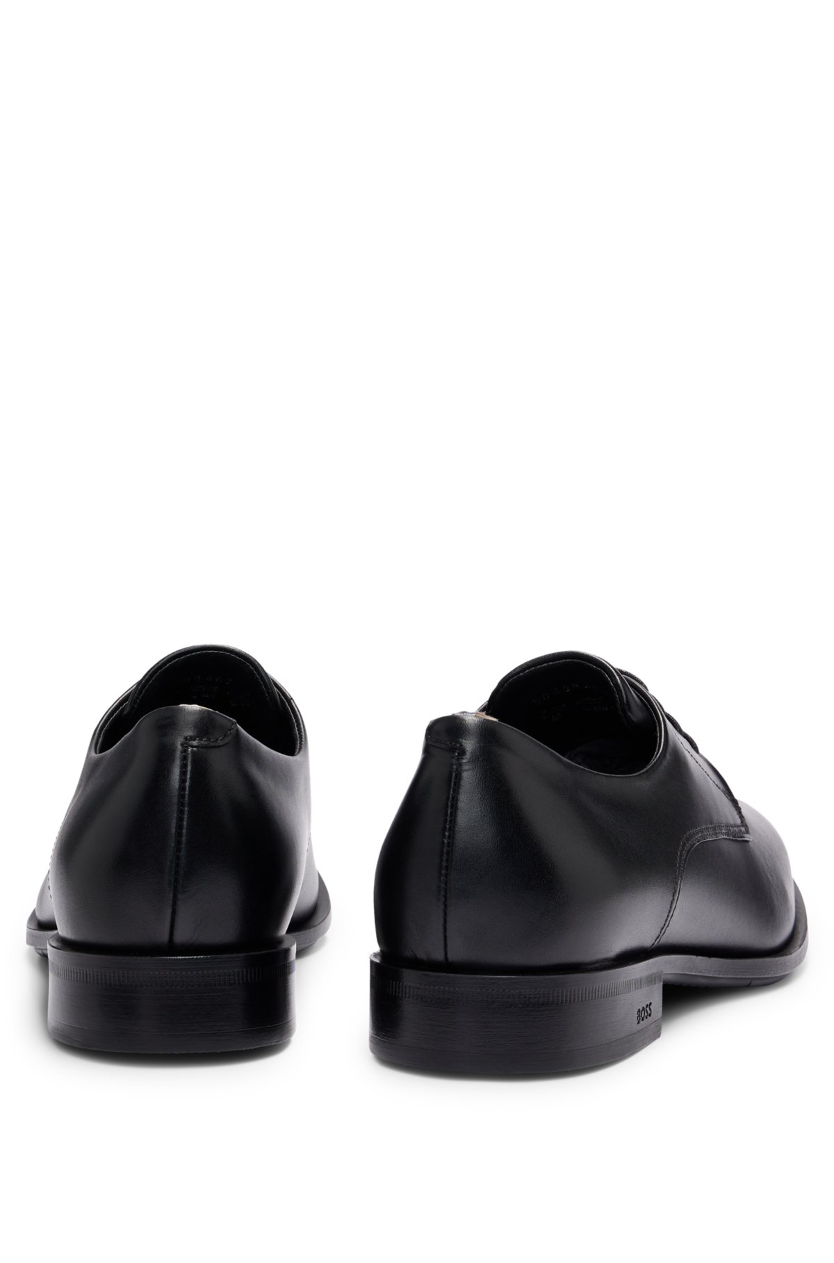 BOSS - Derby shoes in leather with embossed logo