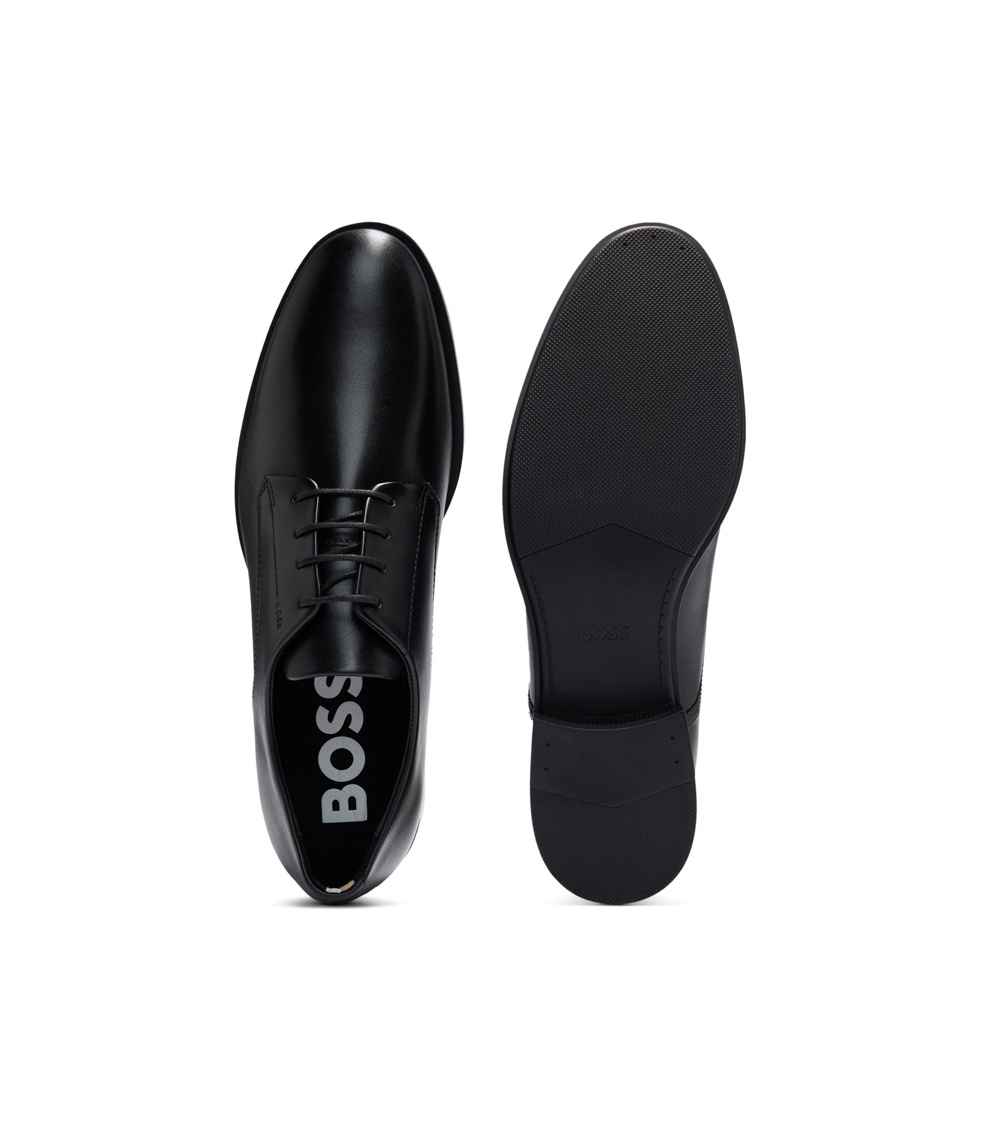 Boss Men\'s Colby in Derby Black Leather Dress Shoes Sz UK 6.5/ US 7.5 Amazon.com | BOSS Mens Colby Derb Leather Derby Derby with  main image 2