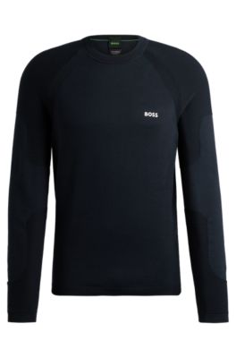 BOSS Pull Regular Fit en coton melange avec logo