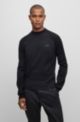 Thermo-regulating regular-fit sweater with logo print, Black