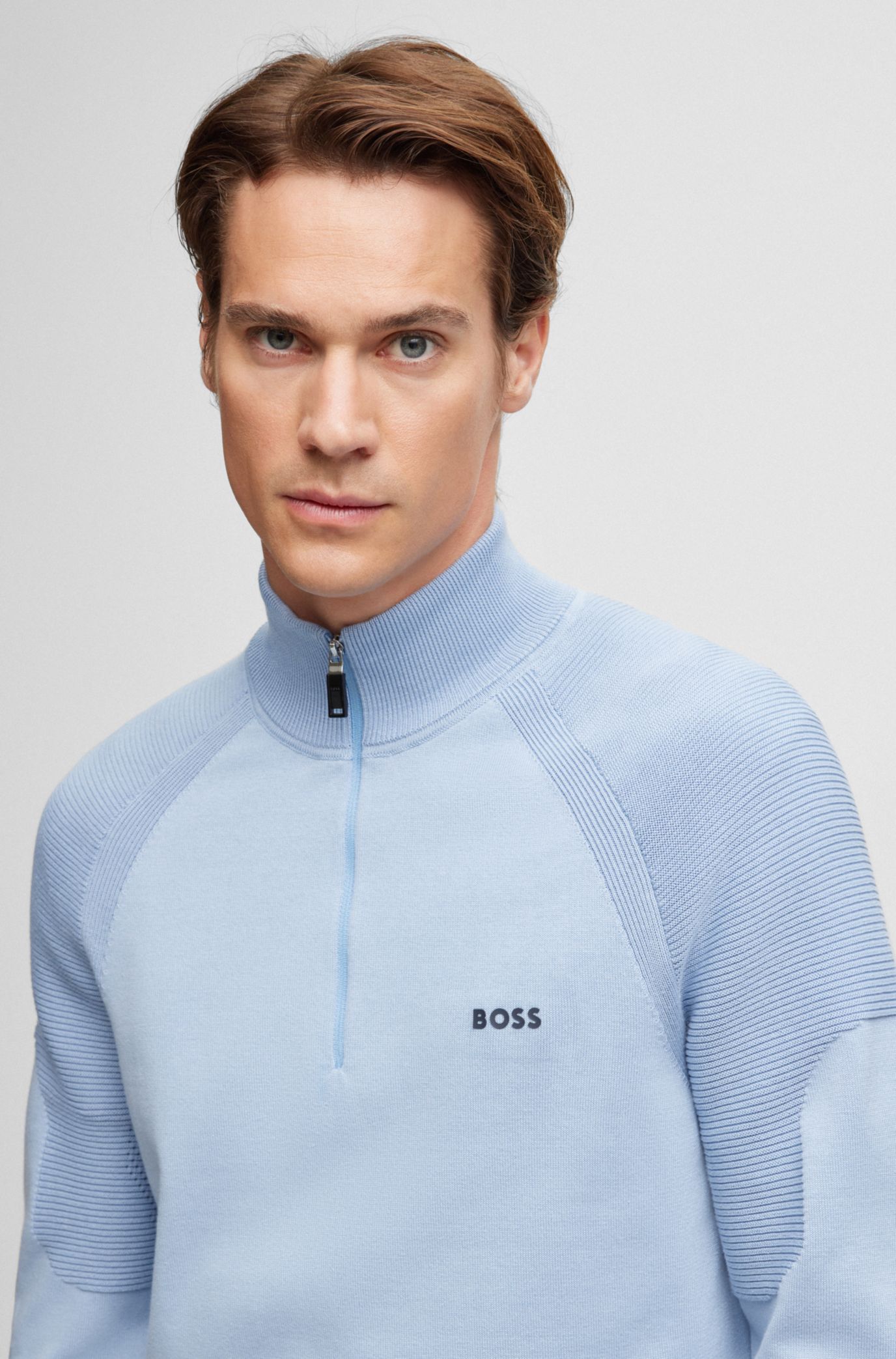 Light blue hugo hot sale boss jumper