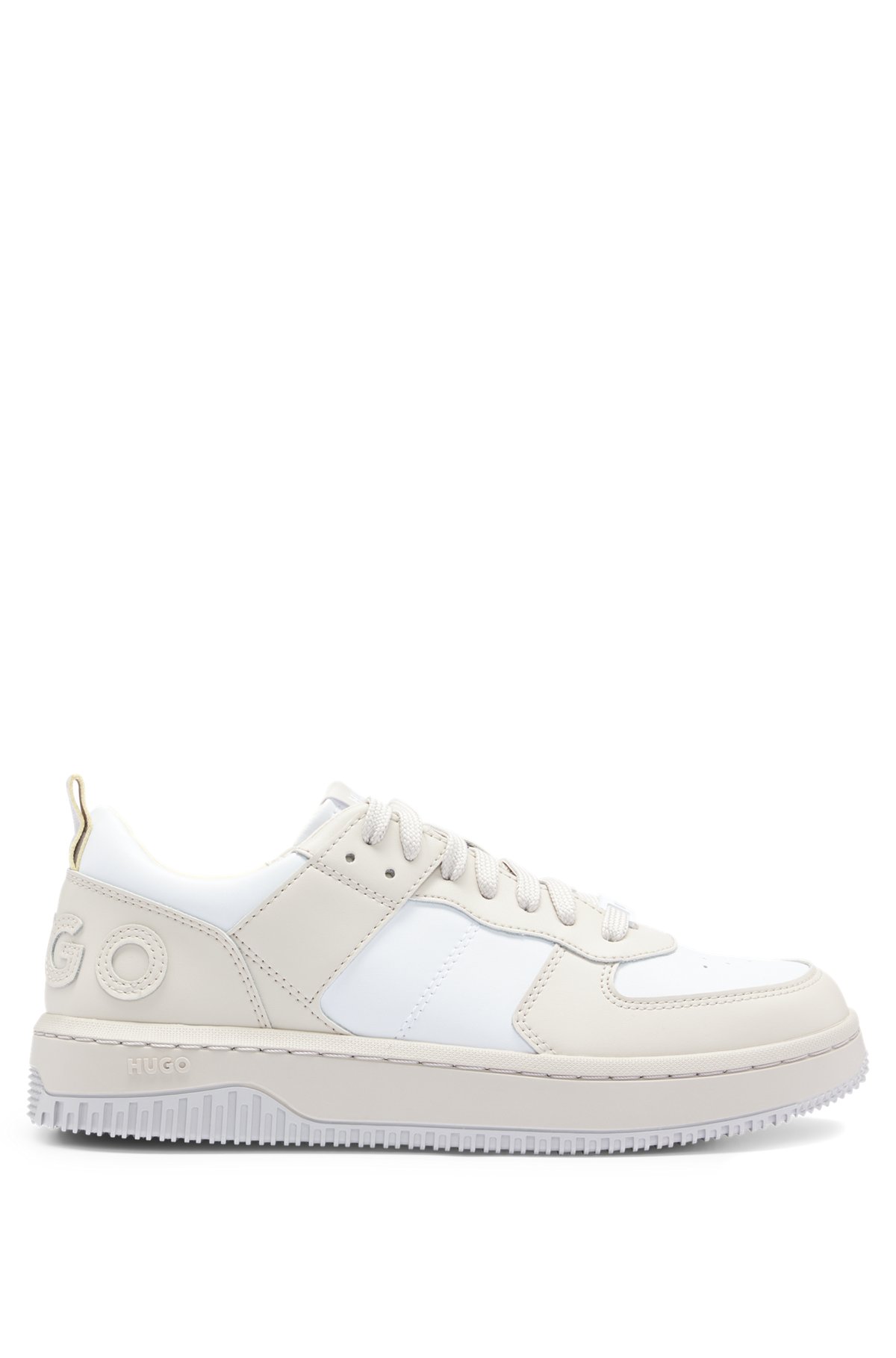 Pastel-coloured trainers with backtab logo, Light Beige