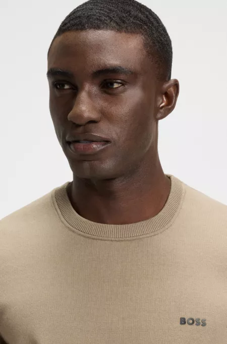 Cotton-blend regular-fit sweater with logo print