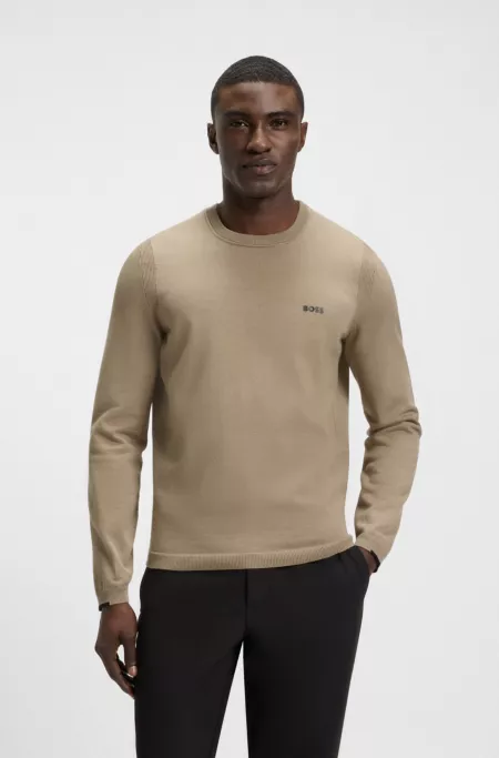 Cotton-blend regular-fit sweater with logo print