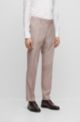 Slim-fit trousers in virgin wool, Tussah silk and linen, light pink