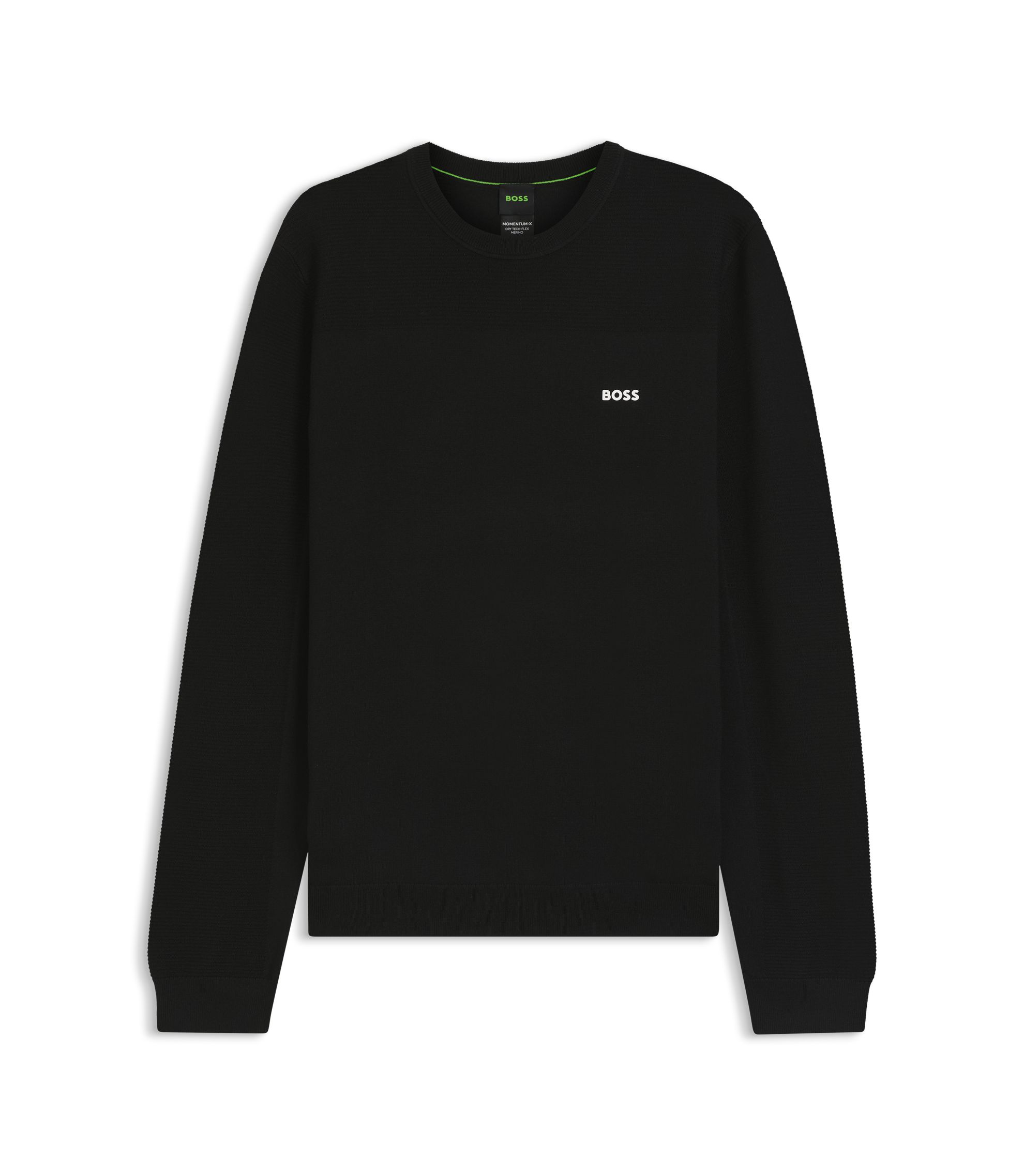Pull HUGO BOSS Col Rond Vert Clair Rayé Gris - Taille S, Coton Doux, Léger, Occasion Très Bon état