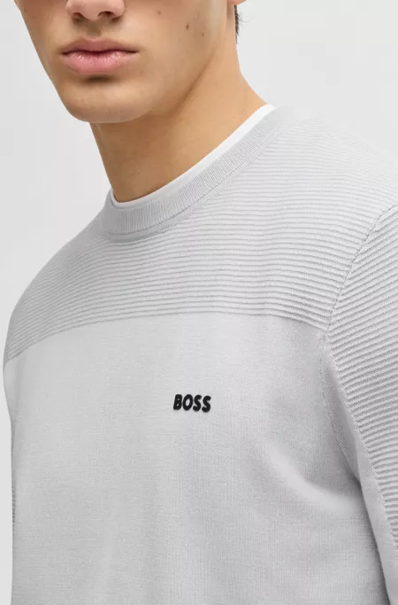 Branded crew-neck sweater in dry-flex fabric