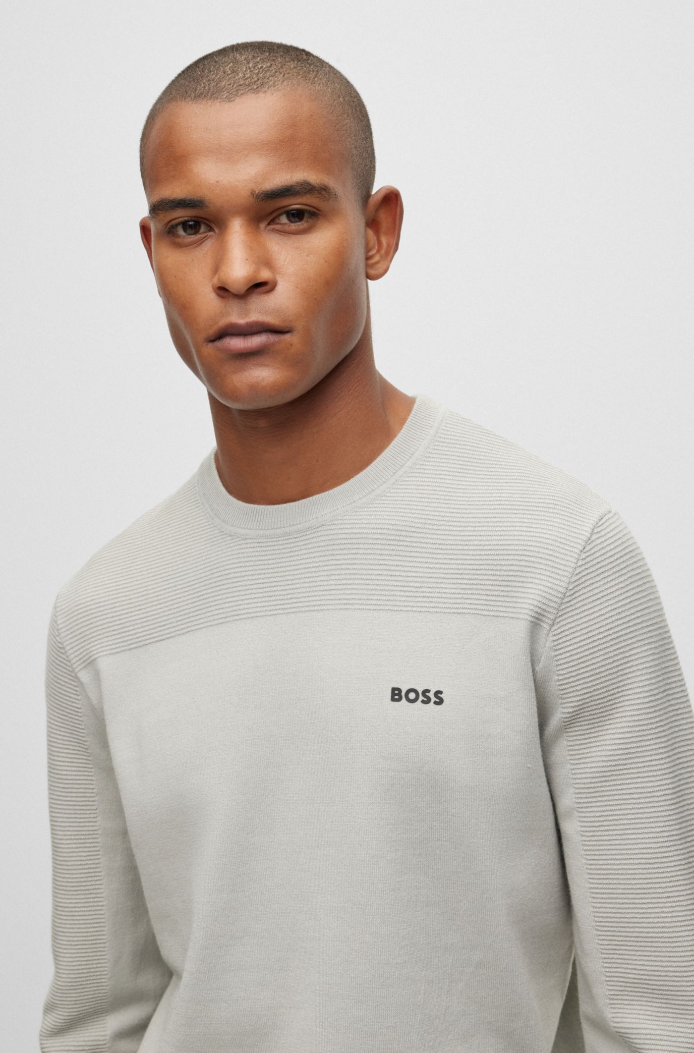 Hugo boss crew hot sale neck jumper grey