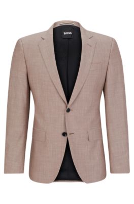 BOSS - スリムフィットジャケット ウール/タッサーシルク/リネン