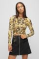 Regular-fit long-sleeved top in printed jersey, Patterned