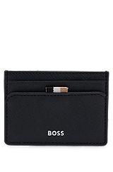 Structured card holder with signature stripe and logo, Black