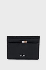 Card holder with signature stripe and logo detail, Black