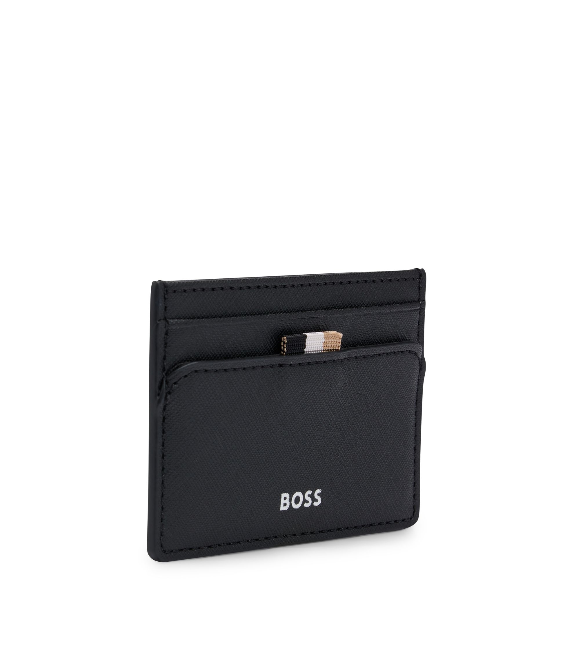 BOSS - Card holder with signature stripe and logo detail - Black