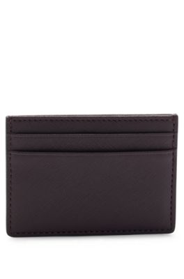 Card holder with signature stripe and logo detail, Dark Red