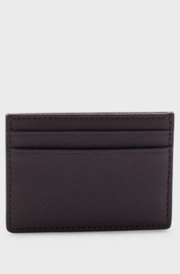 Card holder with signature stripe and logo detail, Dark Red