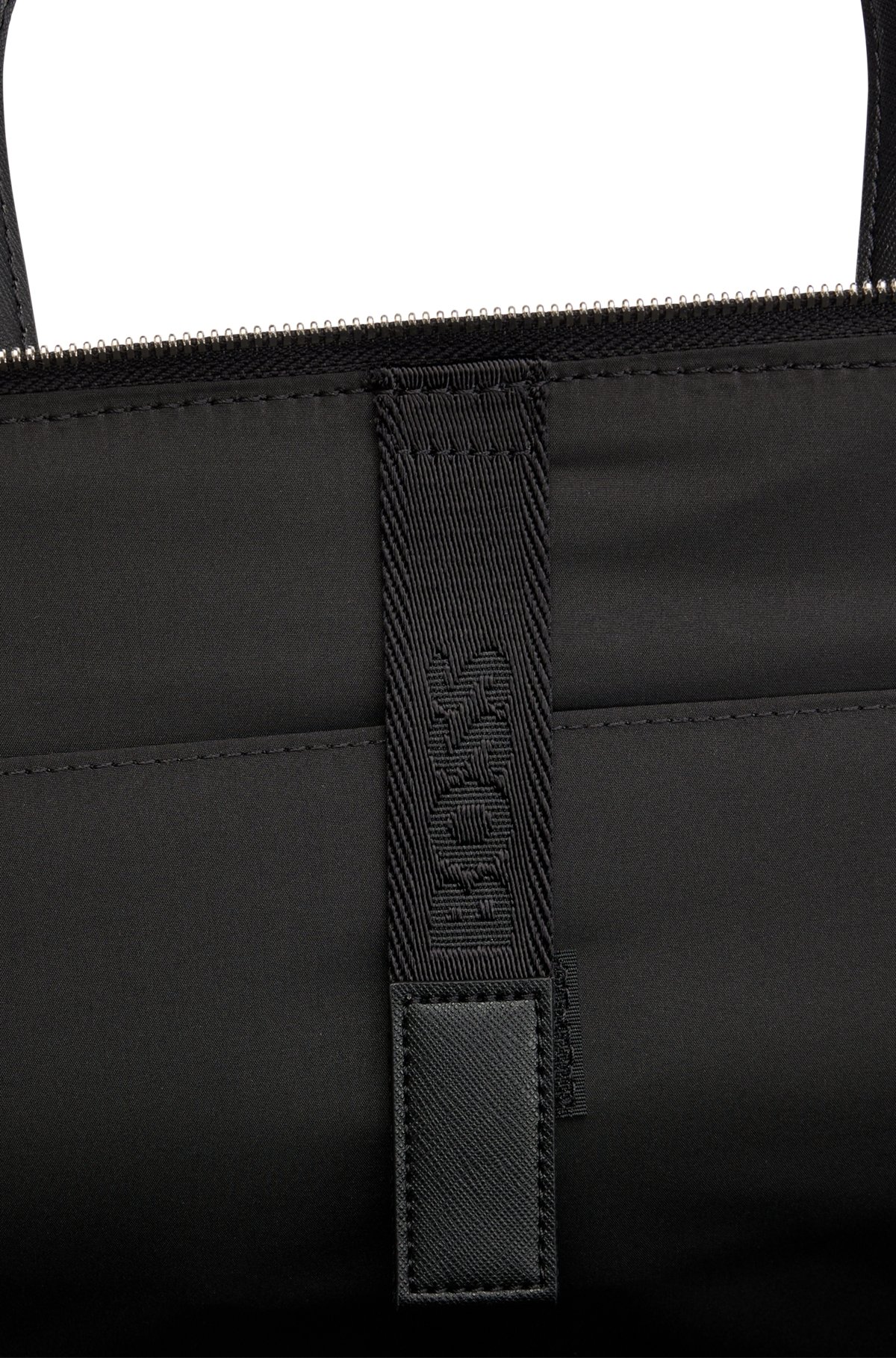 Slimline document case with detachable branded strap, Black