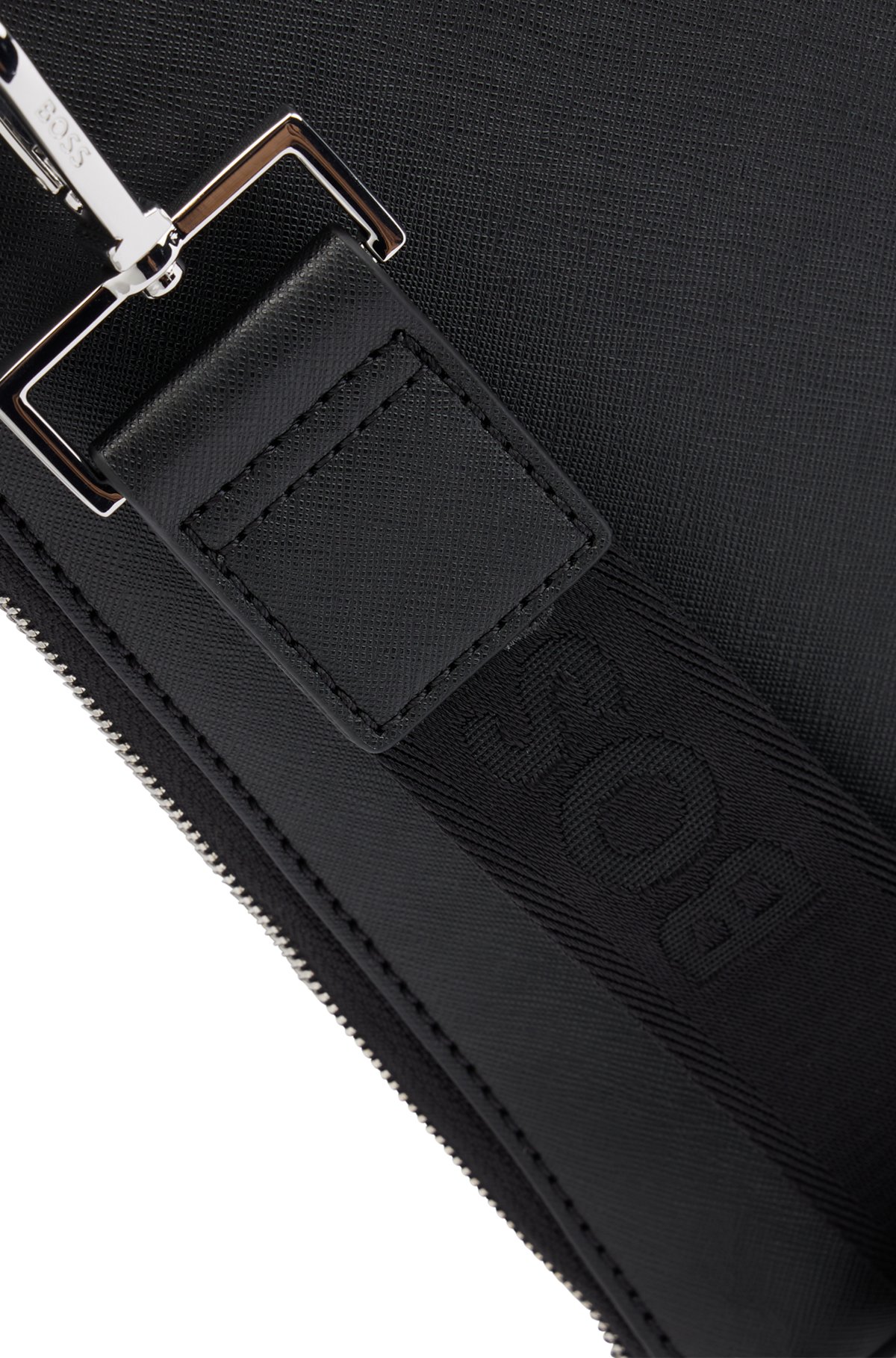 Slimline document case with detachable branded strap, Black
