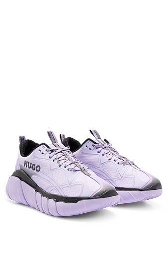 Statement-sole trainers with decorative reflective waves, Light Purple