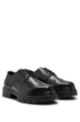 Leather Derby shoes with chunky outsole, Black