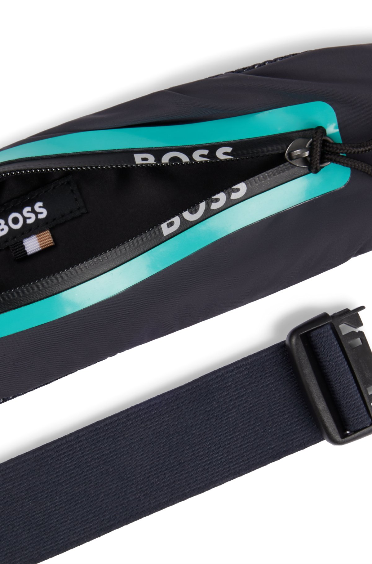 Running belt bag with logo detail, Dark Blue