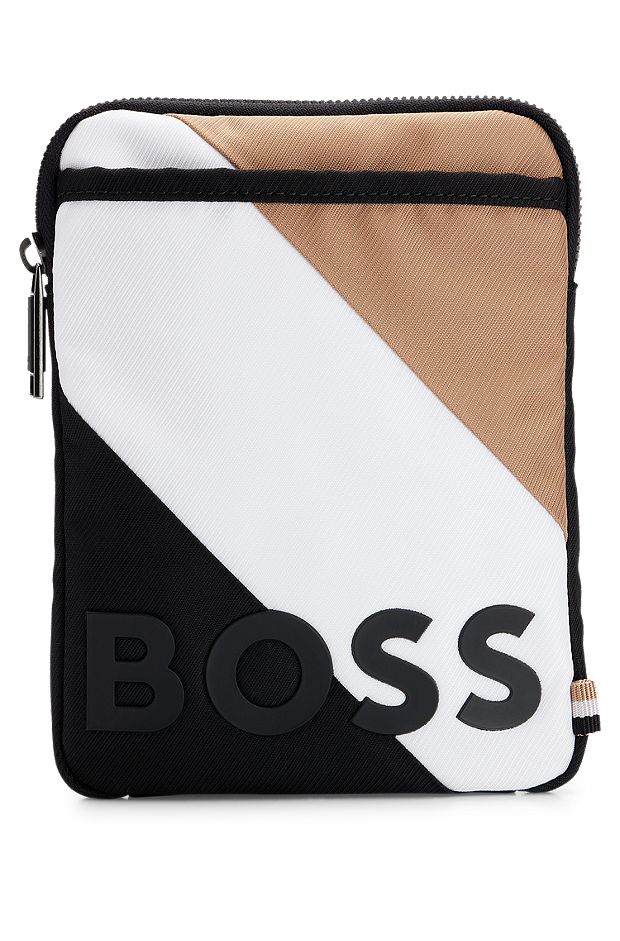 Neck pouch with logo and signature stripe, Patterned