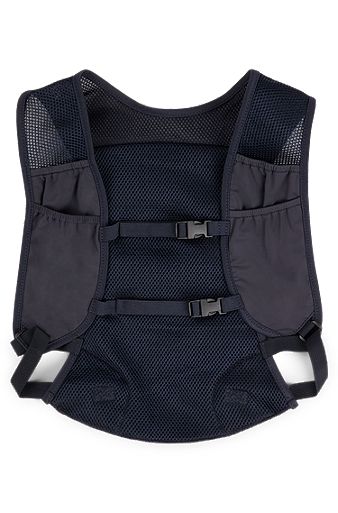 Running vest with adjustable straps and zipped pocket, Dark Blue
