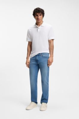 Jeans Maine regular fit in denim elasticizzato blu, Celeste
